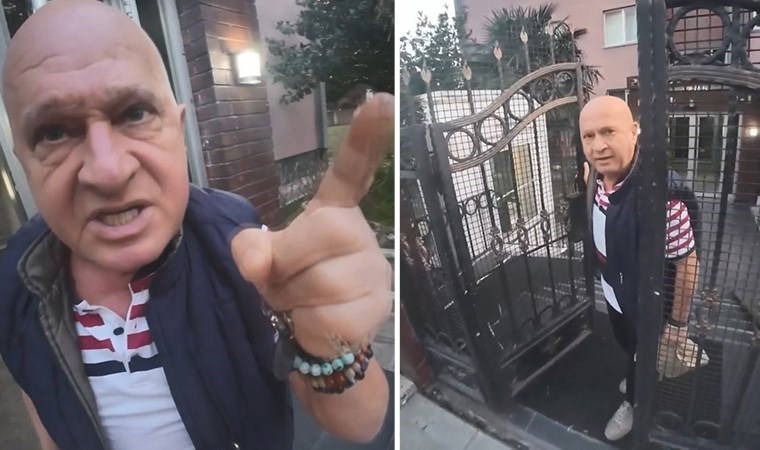 Esenyurt'ta siteye giren motokuryeye tehdit: 'Kaskını çıkaracaksın!'