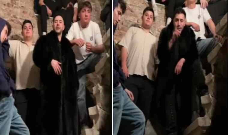 Sarıyer'de klip çekerken eski topçu karakolunu yaktılar