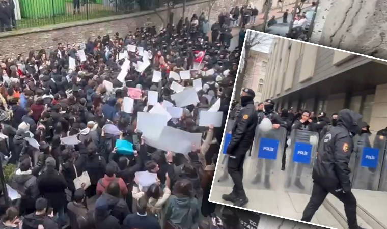 Ekrem İmamoğlu'na destek eylemi yapan üniversite öğrencilerine polis şiddeti!