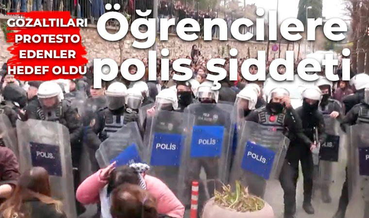 Ekrem İmamoğlu'na destek eylemi yapan üniversite öğrencilerine polis şiddeti!