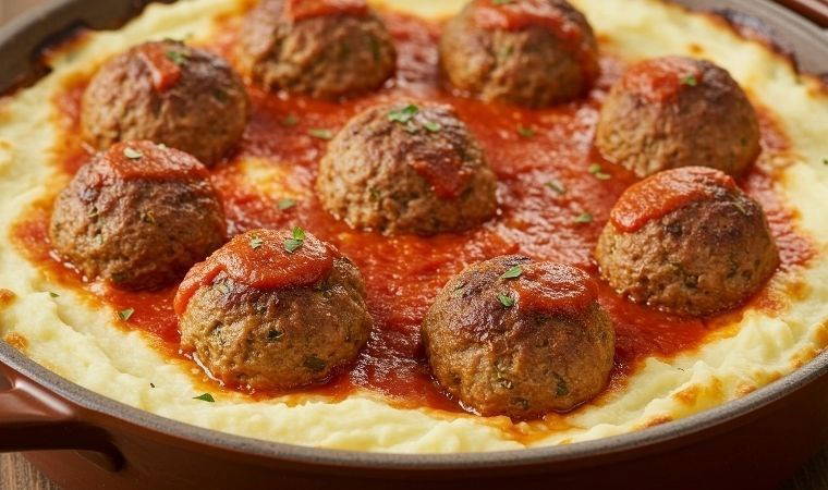 Enfes sosuyla iftar sofralarına 30 dakikada hazır: Güveçte patates püreli köfte tarifi