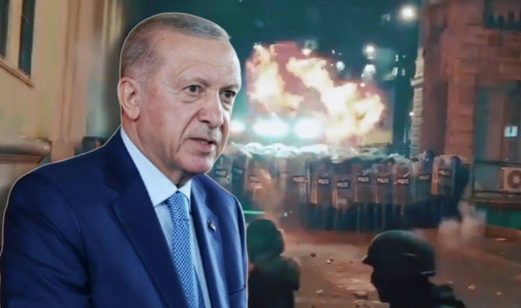 Erdoğan, Gürcistan’daki çatışmayı 'Saraçhane' diye paylaştı