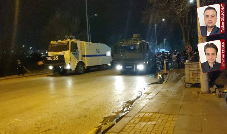 Öğrencilerin eylemine polis barikatı