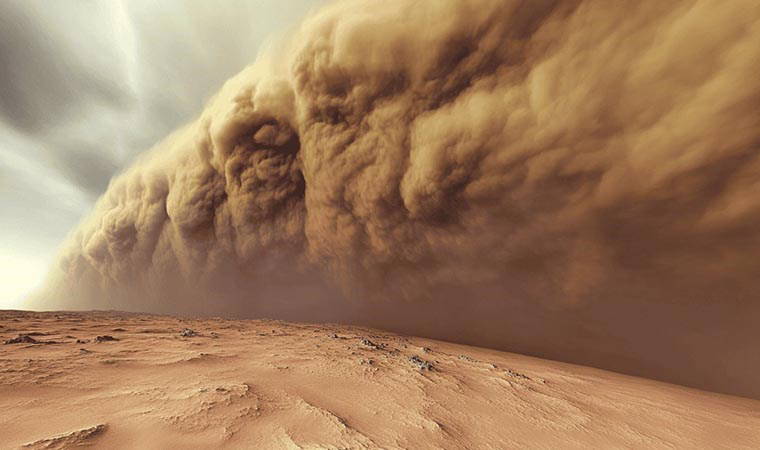 Mars'taki toz fırtınaları astronotlar için ciddi sağlık riskleri taşıyor