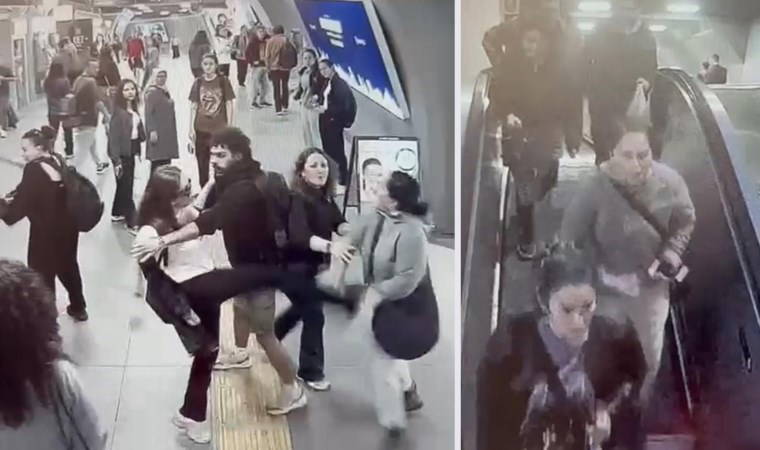 Gayrettepe metrobüs istasyonunda 'laf atma' kavgası: Kadın, yürüyen merdivenden aşağı düştü!