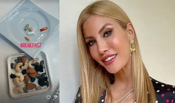 Çağla Şıkel'den 'kahvaltı' paylaşımı: 5 hap 30 kuruyemiş