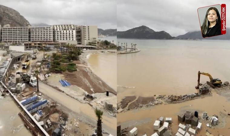 Sinpaş ‘hukuksuz’ çalışmalarını sürdürürken denizi de kirletiyor: Mavi çamura döndü