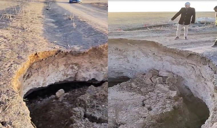 Aksaray’da 10 metre derinliğinde obruk oluştu