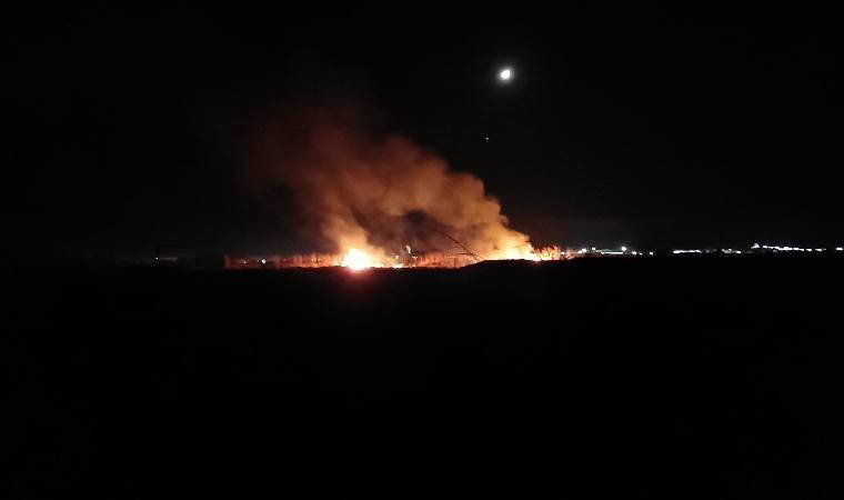 Hatay'da sazlık yangını!