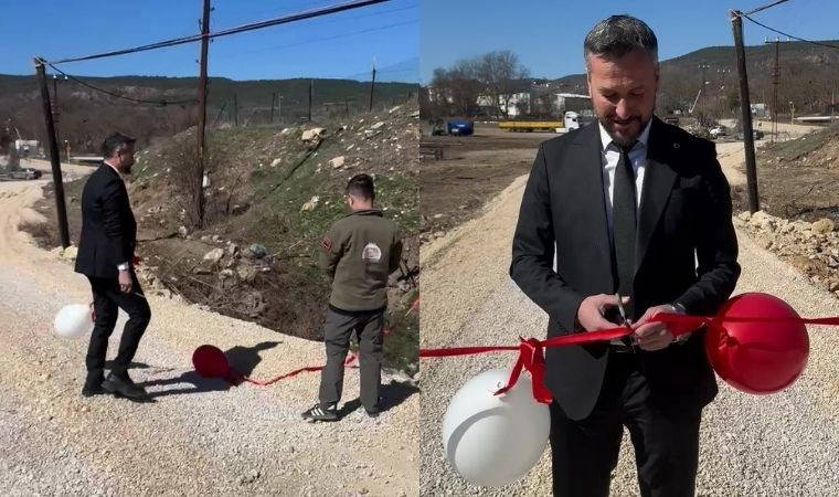 AKP'li belediye başkanı tek başına köprü açılışı yaptı