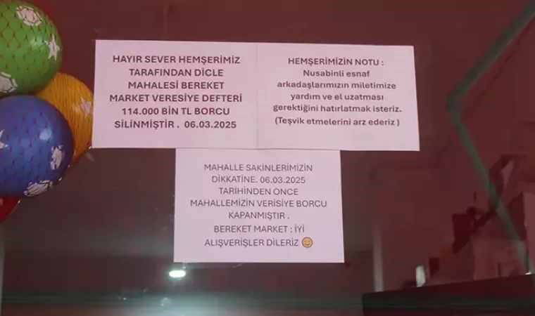 Mardin’de bir marketin 114 bin liralık veresiye borcunu hayırsever ödedi