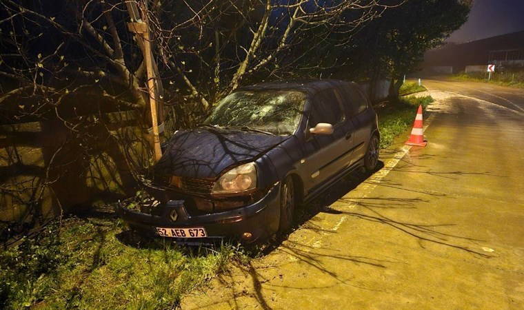 Otomobil aydınlatma direğine çarptı: 3 yaralı