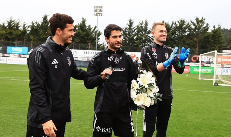 Beşiktaş'tan Necip Uysal'a çiçekli karşılama!