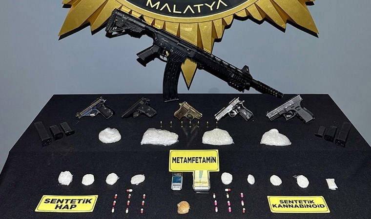 Malatya’da 'torbacı' baskını: Uyuşturucu ve silahlara el konuldu!
