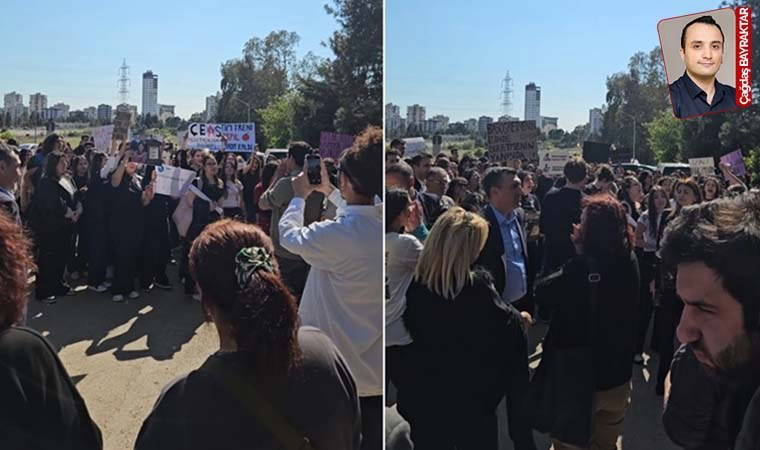ÇEAŞ Anadolu Lisesi'nde eylem: Okula alınmayan öğrenciler Andımızı okudu