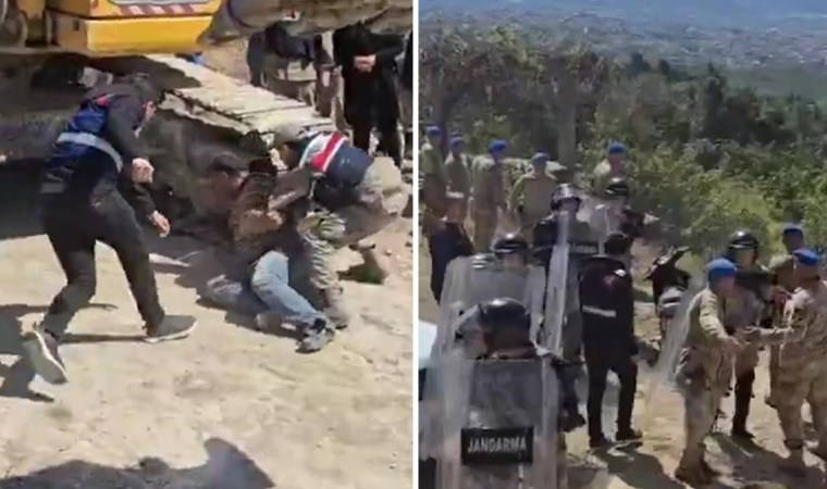 Hatay'da 'kamulaştırma' operasyonu: Köylüler kepçelerin önüne yattı, jandarma müdahale etti
