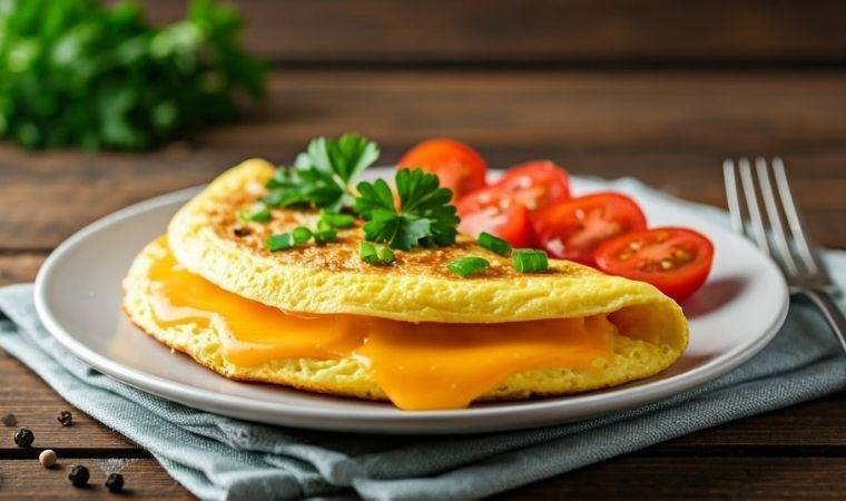 Kıvamı ve aromasıyla mest eden lezzet: Cheddar peynirli omlet tarifi