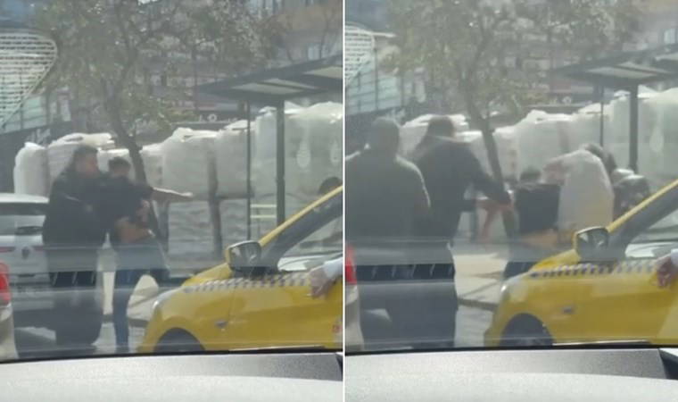 Sancaktepe'de sürücülerin yumruklu kavgası kamerada