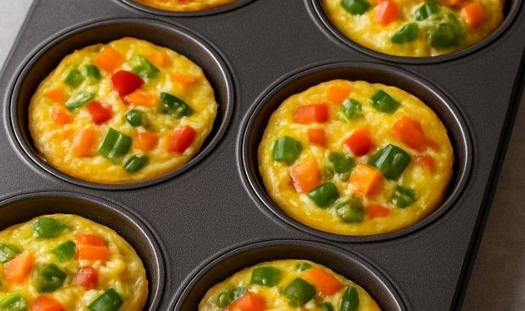 Tek lokmalık sağlık bombası: Muffin kalıbında yumurtalı sebze kapları