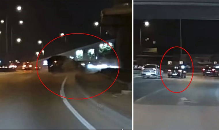 Sürücüsünün makas attığı otomobil, 2 araca çarptı; kaza kamerada