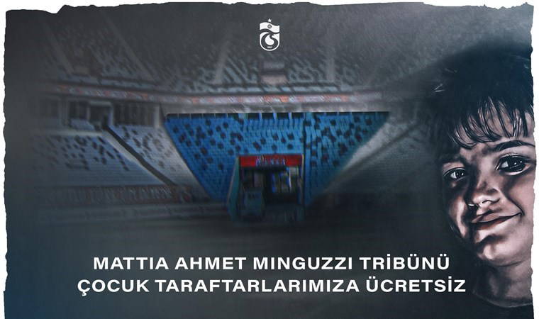 Trabzonspor'dan anlamlı hareket: Mattia Ahmet Minguzzi Tribünü çocuk taraftarlara ücretsiz