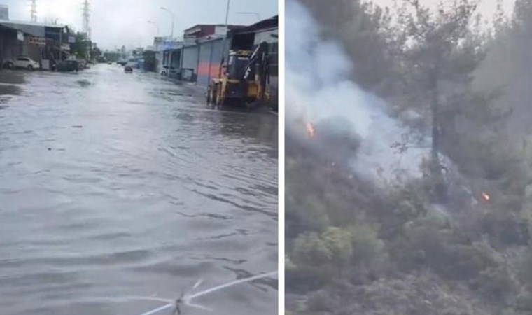 Osmaniye'yi sağanak vurdu: Yıldırım, orman yangınına neden oldu!