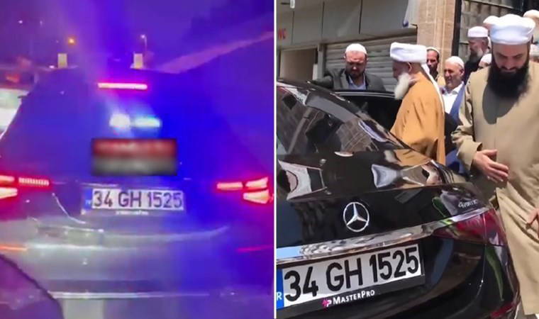 Beşiktaş'ta 'şeyh'in lüks aracı, 'çakar'ıyla emniyet şeridinde!