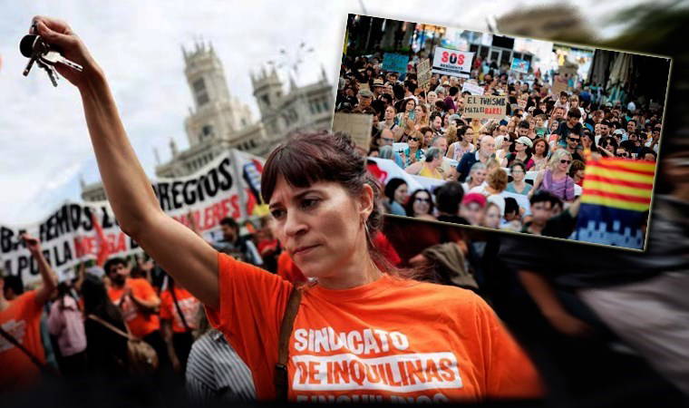 İspanyollar, konut krizi ve yüksek ev kiralarına karşı sokaklarda