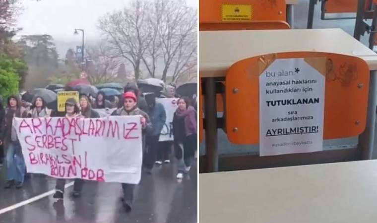 İstanbul'da üniversiteliler tutuklu arkadaşları için eylemde: YTÜ'de sınav boykotu, Boğaziçi'nde yürüyüş