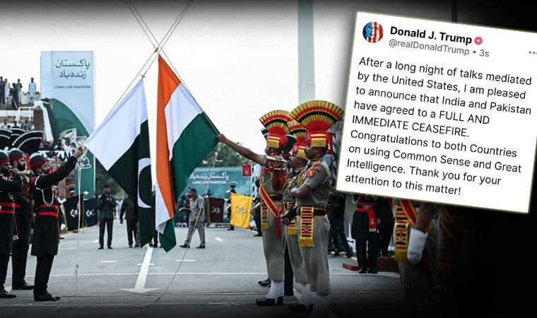 Trump: Pakistan ve Hindistan tam ve acil ateşkes konusunda anlaştı