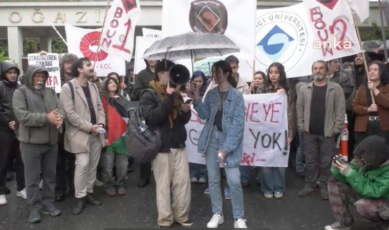 Boğaziçi Üniversitesi öğrencileri “Finans Zirvesi”ni protesto etti