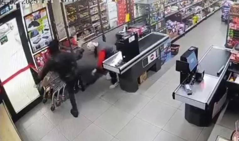 Anbean kaydedildi... Kasiyer kadın darbedildi!