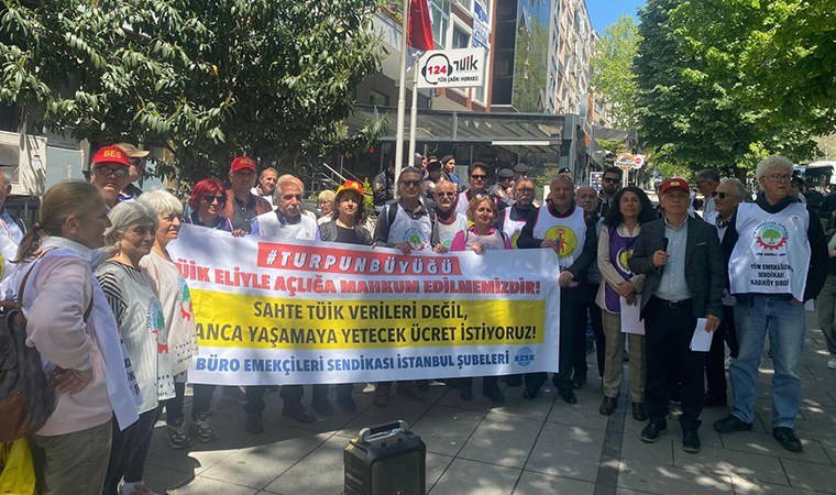 Büro emekçileri ve emeklilerden TÜİK'e 'turp' göndermesi