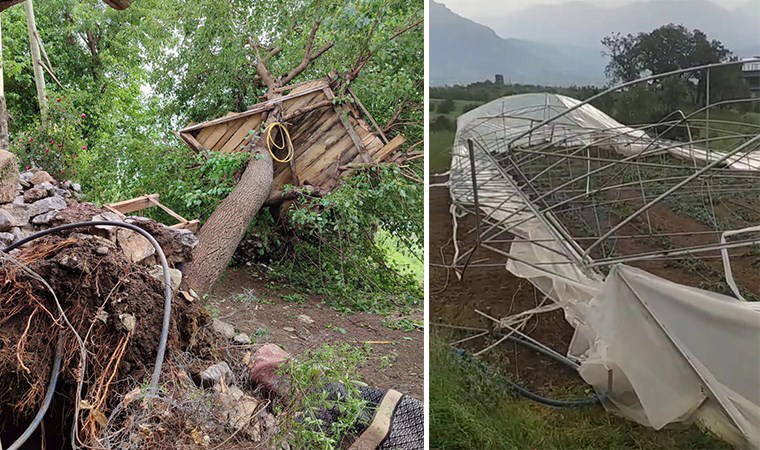 Hakkari'de fırtına; çatılar uçtu, seralar zarar gördü