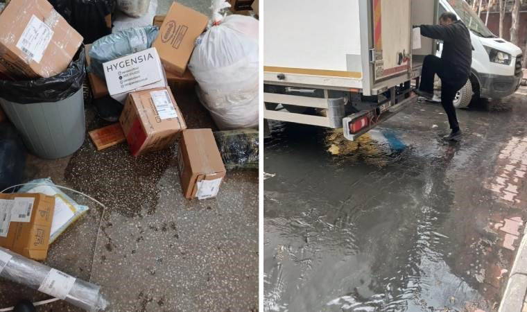 PTT şubesini su bastı: Gönderiler zarar gördü