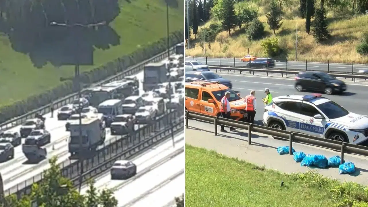 TEM Otoyolu’nda araç takla attı: Trafikte yoğunluk oluştu