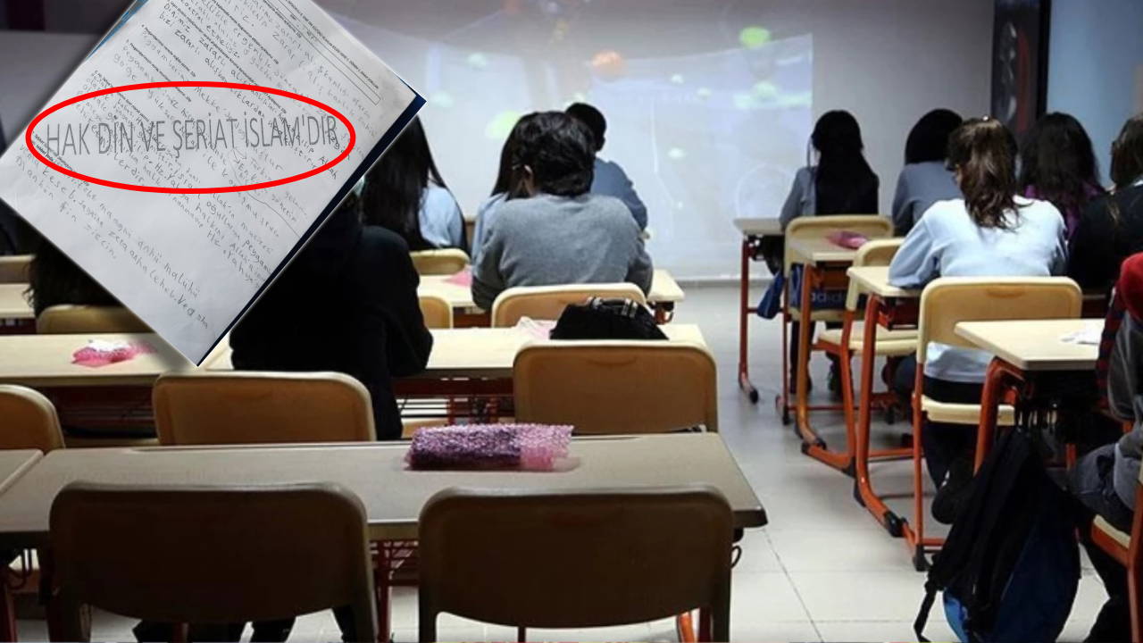 Sınav kağıdında şeriat propagandası yapılmış!