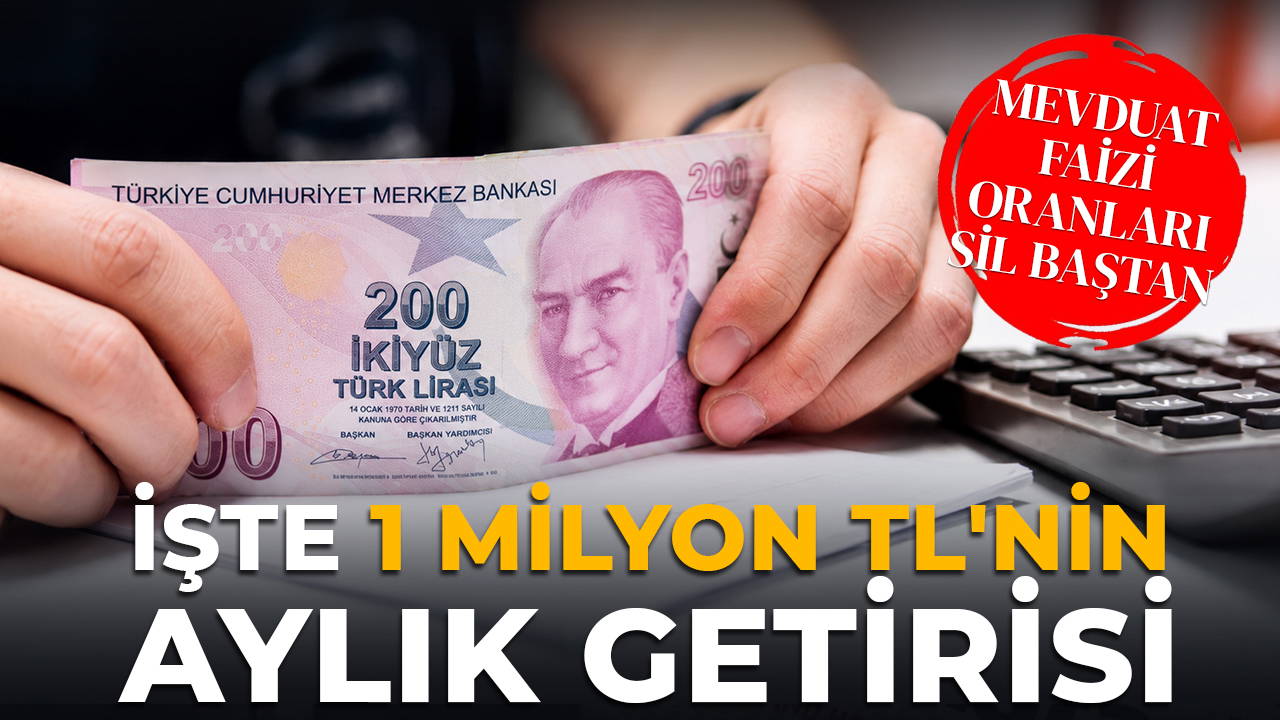 Mevduat faizi oranları sil baştan: İşte banka banka 1 milyon TL'nin 32 günlük getirisi