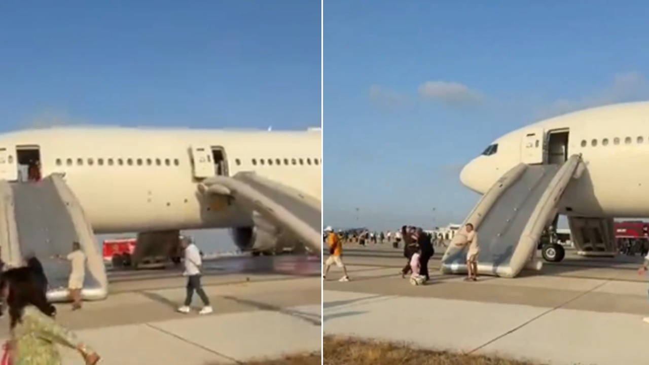 Son Dakika... THY uçağında arıza: 'Slide'ları açarak iniş yaptı!