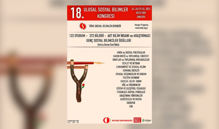 Türk Sosyal Bilimler Derneği'nden 122 oturumluk kongre: 18. Ulusal Sosyal Bilimler Kongresi