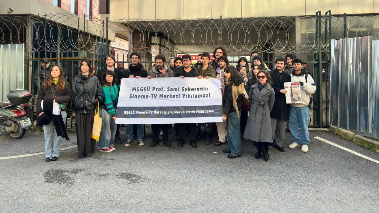 MSGSÜ öğrencileri Sinema-TV Merkezi'ne yıkım kararına direniyor: Rant uğruna yürütülen bu talanı, eğitim hakkımızın ve kültürel belleğimizin yok edilmesini kabul etmiyoruz
