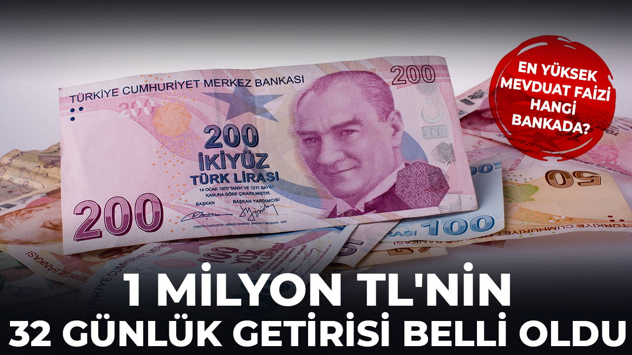 1 milyon TL'nin 32 günlük getirisi belli oldu