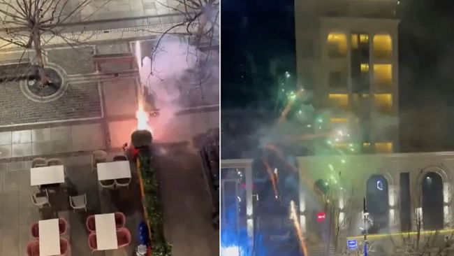 Otele havai fişekler atılmıştı...