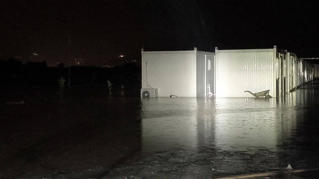 Valilik uyarıları dinlemedi: Geçici köpek barınağı sular altında kaldı