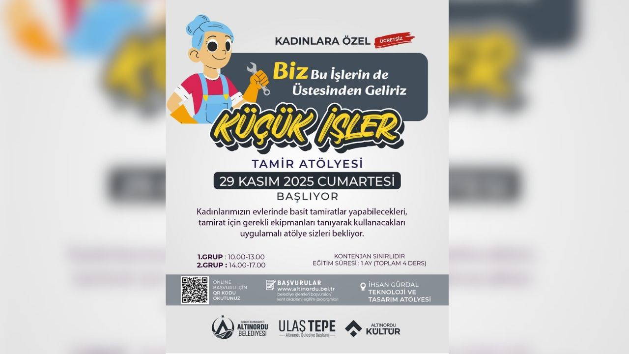 Altınordu Belediyesi’nden kadınlara tamir atölyesi