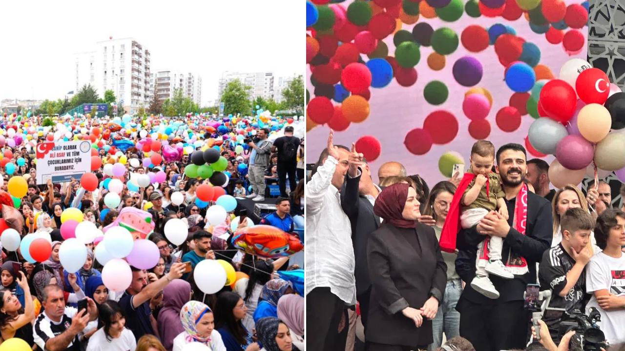 Sancaktepe’de duygulandıran anlar: Kanseri yenen Ali Asaf için binlerce balon gökyüzüne bırakıldı!