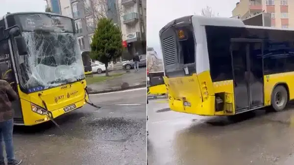 Sancaktepe'de iki İETT otobüsü çarpıştı: Yaralılar var!