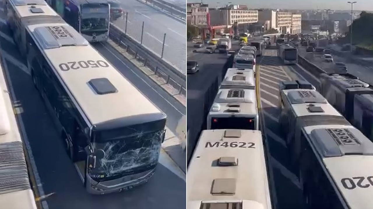 Sefaköy'de iki metrobüs kaza yaptı!