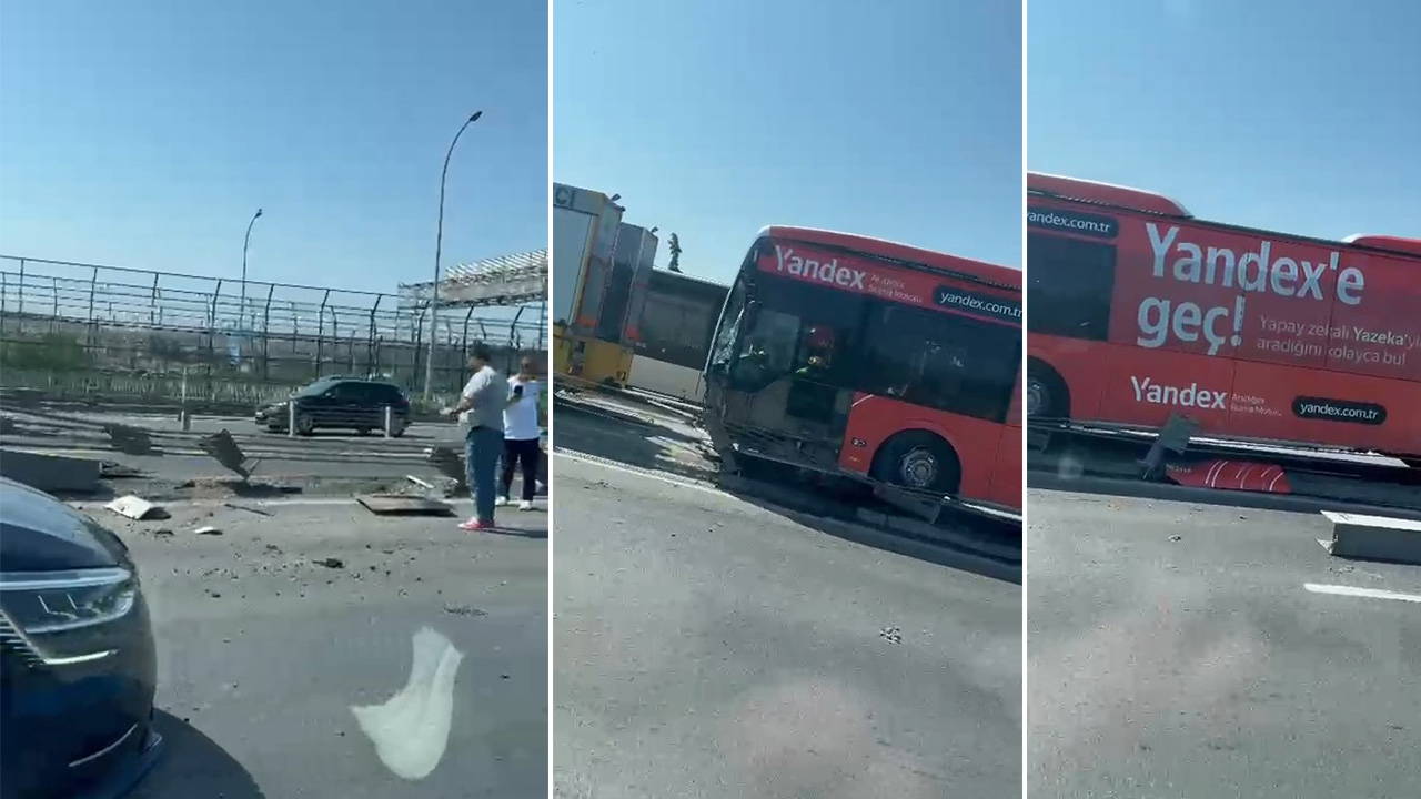 Haliç Köprüsü'nde metrobüs kazası: Ekipler sevk edildi