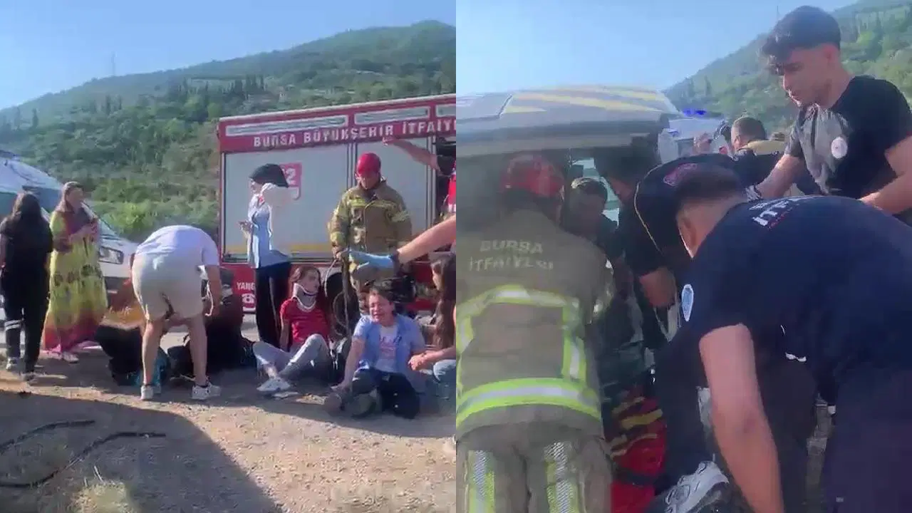 Bursa'da feci kaza... İşçi servisi ile otomobil kafa kafaya çarpıştı: Çok sayıda yaralı var